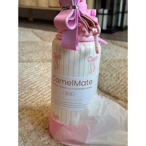 Sandjest CamelMate 32 oz Stainless Steel Water Bottle Pink Bow Coquette Tumbler